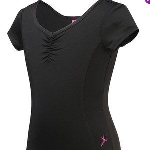 Sold!Capezio Tween Girls Black Ruched Leotard size XS